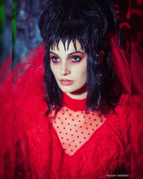 Alyson Tabbitha, Lydia Deetz Cosplay, Halloween Face Paint Designs, Rosie The Riveter Costume, Halloween Customer, Beetlejuice Makeup, Horror Halloween Costumes, Beetlejuice Halloween, Classic Halloween Costumes