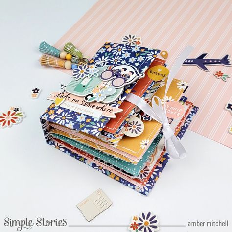 Memory Keeping Journal, Diy Mini Album, Mini Albums Scrap, Mini Album Tutorial, Safe Travels, Album Scrapbook, Puffy Stickers, Mini Scrapbook, Mini Scrapbook Albums