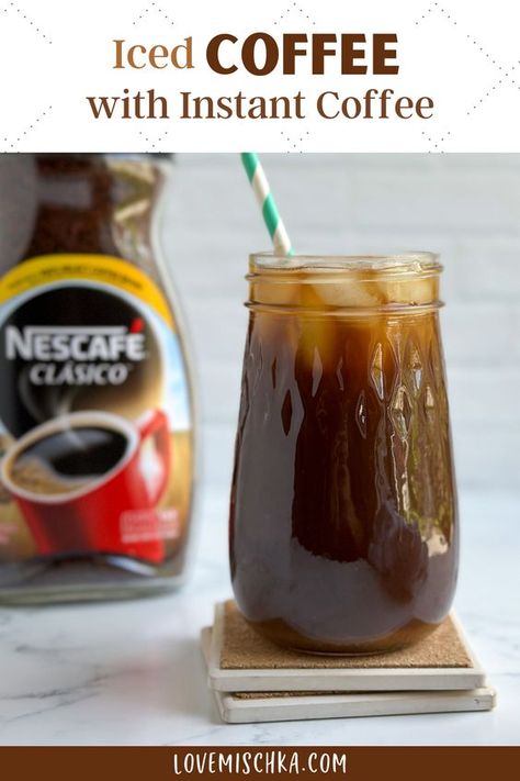 Learn how to quickly and easily make a refreshing iced coffee, at home, with instant coffee. It’s ready in less than five minutes, requires very little effort, and is the perfect way to start a busy day. Instant Iced Coffee Recipe Easy, Instant Coffee Iced Coffee Recipe, Nescafe Iced Coffee, Nescafe Iced Coffee Recipe, Nescafe Recipe, Favorites Questions, Instant Iced Coffee Recipe, Easy Iced Coffee Recipe, Easy Iced Coffee