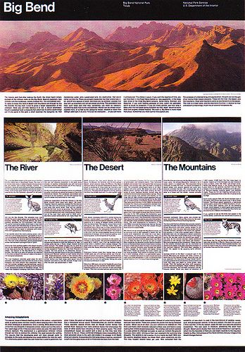 National Park Service publication staff, publication created with the Unigrid, 1977–90 Park Brochure, Business Infographics, Massimo Vignelli, Graphic Illustrations, Company Brochure, Big Bend, Business Infographic, National Park Service, Scavenger Hunt