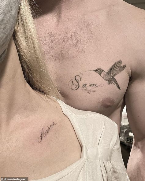 Aaron Taylor Johnson Tattoo, Tattooed Female, Celebrity Tattoos Women, Sam Taylor Johnson, Nowhere Boy, Aaron Johnson, Lettering Tattoo, Aaron Taylor, Aaron Taylor Johnson