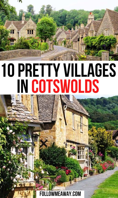 Must-See Villages in Cotswolds, England / Ideas for Cotswolds, England Vacation Europe, England Travel Guide, England Aesthetic, England Summer, Cotswold Villages, Cotswolds England, England Countryside, Castle Combe, Travel England