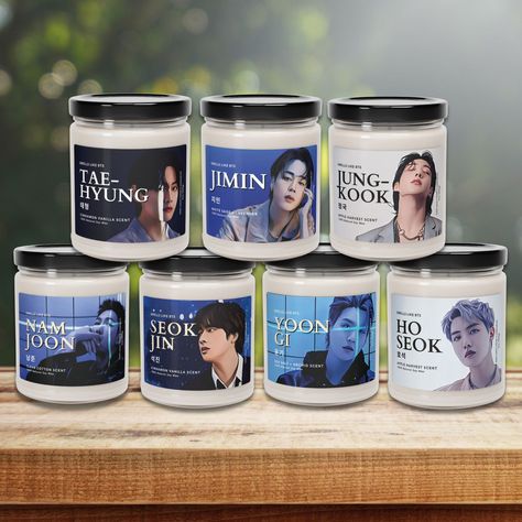 Members Of Bts, Bts Gifts, Handcrafted Candles, Candle Collection, Bts Fans, Bts Members, The Seven, Natural Soy Wax, Scented Candle