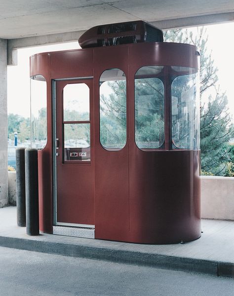 Parking Booth - Parking Booths by Par-Kut Guard House Design, Cardboard Box Parking Garage, Bus Parking Design Plan, Train Kindergarten, Box Office Ticket Booth Diy, Guard Booth Architecture, Guard Booth, Security Booth, Car Booth Exhibition