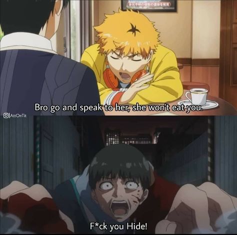 Tokyo Ghoul Hide X Ken, Tokyo Ghoul Meme Funny, Ken X Hide, Tokyo Ghoul Hide, Kaneki X Hide, Kaneki And Hide, Hide And Kaneki, Uta Tokyo Ghoul, Hide Tokyo Ghoul