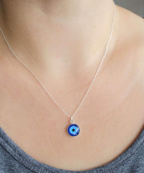 Dainty Evil Eye Necklace Silver Chains With Pendant, Evil Eye Pendant Silver, Evil Eye Chains, Silver Evil Eye Necklace, Evil Eye Chain Necklace, Evil Necklace, Evil Eye Necklace Silver, Silver Chain With Pendant, Evil Eye Symbol