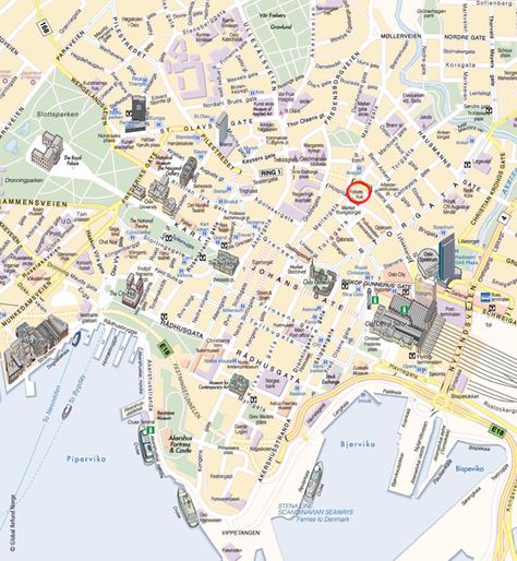 Detailed map of Oslo for print or download Oslo Map, Airport Crush, Stockholm Shopping, Norway Trip, Baltic Cruise, Chateau Versailles, Banking Industry, Tourist Map, London Pubs