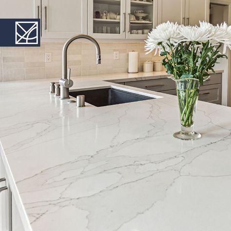 Aurora Frost by Vadara boasts a luminous white base adorned with dynamic blue-gray veining, reminiscent of the ethereal hues of an aurora borealis dancing across a winter sky. Crafted with nature's preservation at its core, Vadara Quartz is more than just visually appealing—it's environmentally responsible. With certifications from Greenguard®, NSF®, and Kosher, Vadara Quartz ensures not only the aesthetic satisfaction of your design but also peace of mind regarding its impact on the environment Cygnet Drift Vadara Quartz, White Quartz Countertops With Gray Veins, Vadara Quartz, Moms Kitchen, Quartz Surfacing, Quartz Kitchen, White Quartz Countertop, Winter Sky, Kitchen Reno