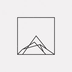 Square Tattoo, Nature Logo Design, Geometric Mountain, Small Tattoos Simple, Mountain Tattoo, Arrow Tattoos, Line Art Design, Geometric Logo, White Line