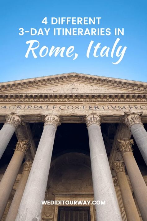 How to spend 3 days in Rome - 4 different 3-day Rome itineraries 3 Days In Rome, Things To Do In Rome, Rome Itinerary, Palatine Hill, Vatican Museums, Sistine Chapel, Tourist Trap, Trevi Fountain, Rome Travel