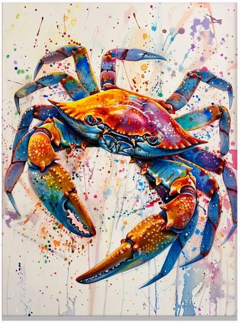 Blue Crab Drawing, Crab Images, Blue Crabs Art, Crab Watercolor, Crab Illustration, Crab Painting, Lobster Art, Knots Guide, Sketch Books