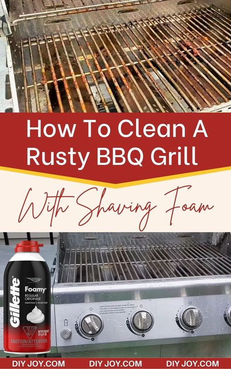 How To Clean Rust Off Bbq Grill, Cleaning Grill, Roasted Recipes, Cleaning Bbq Grill, Easy Grill, Foam Diy, Clean Rust, Man Recipes, How To Clean Bbq