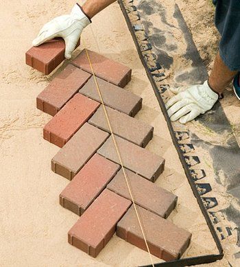 Herringbone walkway Brick Patio Patterns, Patio Patterns, Herringbone Brick Pattern, Herringbone Brick, Brick Sidewalk, Paver Patterns, Brick Paver Patio, Brick Patterns Patio, Brick Pathway