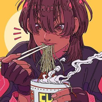 Favorites | Redbubble Eat Manga, Noodle Poster, Noodles Eating, Character Art Female, Eating Ramen, Cartoon Style Drawing, Cup Noodles, Super Busy, Art Female