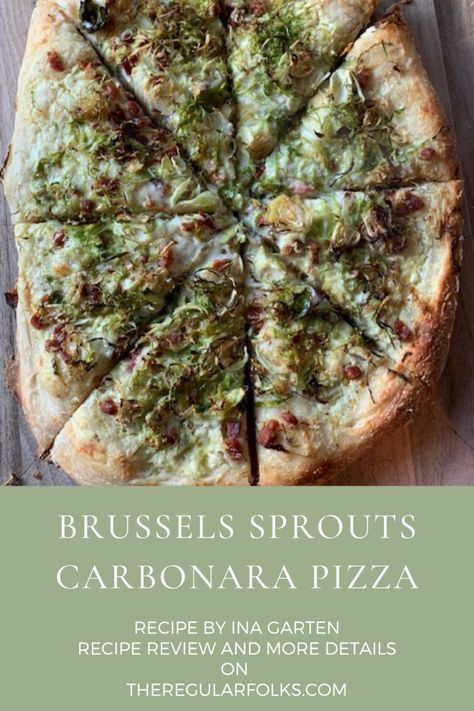 Shaved Brussels Sprouts Recipe, Pizza With Ricotta, Carbonara Pizza, Cast Iron Pizza Recipe, Pizza Carbonara, Pizza Oven Recipes, Posting Content, Carbonara Sauce, Sprouts Recipe