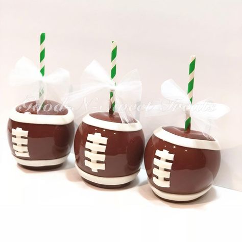 Good-N-Sweet Treats on Instagram: “Football apples #GameTime #NFL #Wilson #footballapples #FootballTreats #FootballParty #GoodNSweetTreats” Football Banquet Decorations, Football Strawberries, Football Treats, Football First Birthday, Football Banquet, Football Cookies, Banquet Decorations, Football Themes, Football Party