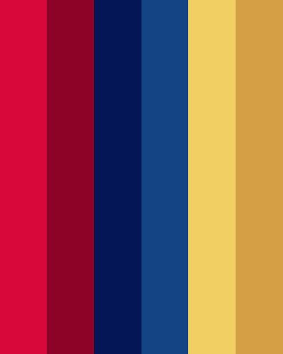 Evening with the Rich Blue Red Yellow Color Palette, Red Blue Yellow Color Scheme, All About Me Collage, About Me Collage, Crochet Color Schemes, Color Wheel Art, Pantone Color Chart, Colours That Go Together, Hexadecimal Color