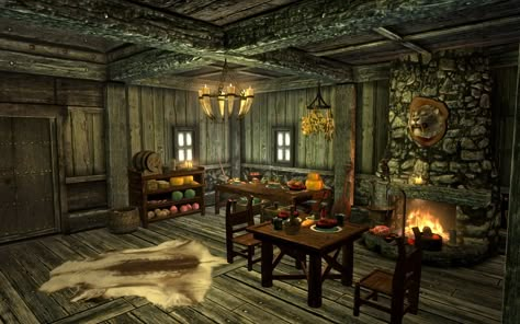 Skyrim House, Fantasy Inn, Decorate House, Red Raven, Witcher 2, 2 House, Fantasy Rooms, Royalty Aesthetic, Hobbit House