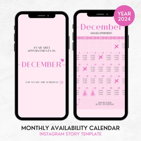 Lash Tech Calendar, Lash Calendar, Availability For Appointments, Calendar Instagram Story, Artists Instagram, Booking Calendar, Appointment Calendar, Nail Business, Small Business Advice