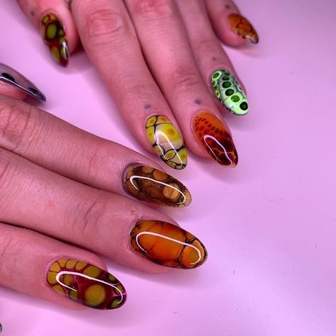 Petri Dish Nails, Mold Nail Design, Funky Nail Designs, Witchy Nails, Abstract Nail Art, Jelly Nails, Art Nails, Hot Nails, Dream Nails