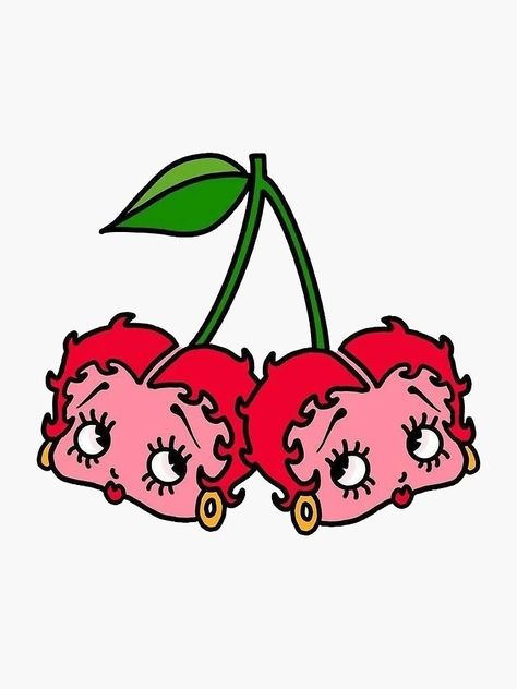 "betty boop cherries" Sticker for Sale by ccharleneshuen | Redbubble Betty Boop Valentines Day, Betty Boop Cherry, Betty Boop Stickers, Betty Boop Tattoos, Pfp Banner, Painting Reference, Uk Wildcats, Diy Stamp, Phone Design