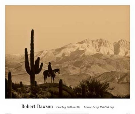 Cowboy Cowboy Paintings, Western Art Prints, Tucson Style, Lone Cowboy, Cowboy Artwork, Cowboy Silhouette, Desert Southwest, Western Landscape, Cowgirl Art