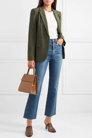 46771d1f432b42343f56f791422a4991 Olive Blazer Outfit, Olive Green Blazer Outfit, Khaki Green Blazer, Green Blazer Outfit, Olive Blazer, Theory Clothing, Olive Green Blazer, Blazer Outfits For Women, Dressy Casual Outfits