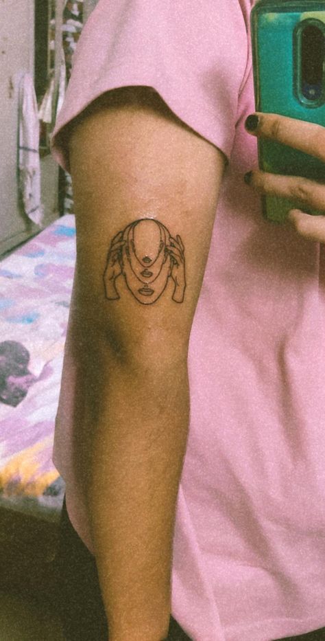 Parch Work Tattoo Ideas, Multiple Personality Tattoo, Patch Work Tattoo Ideas Women, Ram Dass Tattoo, Perception Tattoo, Ditch Tattoos, Patch Work Sleeve Tattoo, Release Tattoo, Mindful Tattoo