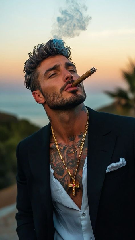 Mafia Look Men, Black Male Model Photography, Handsome Man Aesthetic, Fictional Characters Men, Mafia Men Aesthetic, Tattooed Male Models, Handsome Man In Suit, Wattpad Character Aesthetic, Muscular Male Model