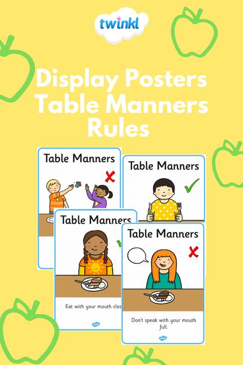 Table Manners Poster, Key Table, Display Posters, Table Manners, Teacher Life, Posters Printable, Manners, Wales, Parenting