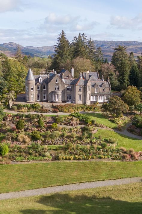 Castle-Style Home in the Scottish Countryside Offers a Secluded Lifestyle - Mansion Global Secluded Mansion, Scottish Mansion, Scottish Estate, Scotland Mansion, Scottish Architecture Traditional, Scottish Architecture, Castle Style Homes, British Homes, Scottish Countryside