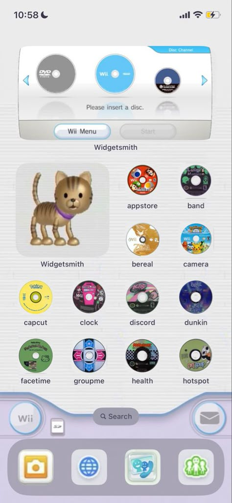 Wii Iphone Widget, Wii Homescreen Wallpaper, Wii Disk Icon, Wii Game Icons, Wii Sports Resort Wallpaper, Wii Themed Phone Icons, 3ds Layout, Wii Iphone Homescreen, Wii Phone Layout