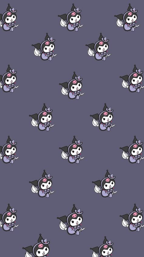 Kuromi Fall Wallpaper, Kuromi Wallpaper Purple, Kuromi Pattern, Kuromi Wallpaper, Cute Iphone Wallpaper Tumblr, Ipad Pro Wallpaper, Iphone Lockscreen Wallpaper, Cute Black Wallpaper, Witchy Wallpaper