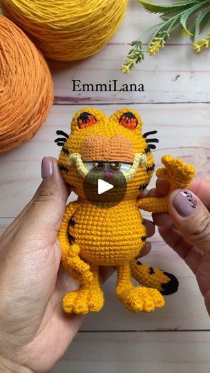 Crochet Garfield, Crochet Videos, Free Pattern, Amigurumi, Crochet