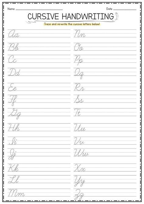 Learn cursive writing with  that are perfect for kids of all Cursive Alphabet Tracing Sheet, Tracing Cursive Alphabet Letters, Cursive Handwriting Printables Free, Cursive Alphabet Practice Sheet, Alphabet Cursive Printable, Cursive Tracing Worksheets, Cursive Alphabet Printable Letters, Free Printable Cursive Worksheets, Free Cursive Writing Practice Sheets