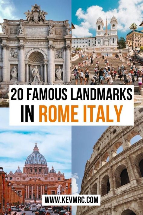 Discover 20 famous landmarks in Rome Italy. If you're wondering what are the best Rome landmarks, this guide will help you. things to see in rome | best things to do in rome | rome travel | italy travel Rome Landmarks, Things To See In Rome, Travel To Rome, 2025 Travel, Rome Trip, Travel Rome, Visit Rome, Italy Destinations, Rome Travel Guide