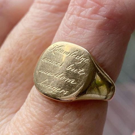 Signet Jewelry, 1920s Accessories, Jewelry Mood Board, Dope Jewelry, Last Post, Engraved Jewelry, Jewelry Inspo, Engraved Rings, Pretty Jewellery