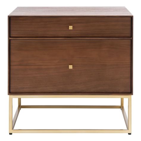 SafaviehCouture Adelyn 2 - Drawer Nightstand | Wayfair Two Drawer Nightstand, Contemporary Nightstand, Walnut Nightstand, 2 Drawer Nightstand, Wood Care, Bedroom Night Stands, Drawer Nightstand, Organization Bedroom, Solid Walnut