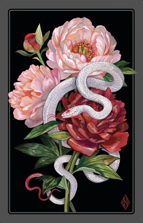 STORE — Feralcatbox Floral Snake, Hawaiian Art, Snake Art, Dark And Light, Science Art, Textile Prints, Snakes, Yin Yang, Drawing Inspiration