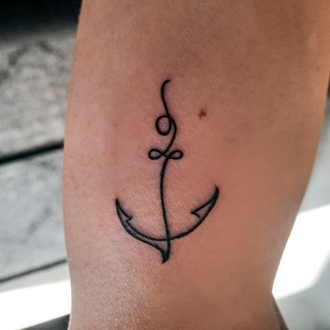 Small Anchor Tattoos For Women, Minimalist Anchor Tattoo, Minimalist Travel Tattoo, Infinity Knot Tattoo, Anchor Tattoos For Women, Tiny Anchor Tattoo, Eternity Tattoo, Small Anchor Tattoos, Anchor Cross