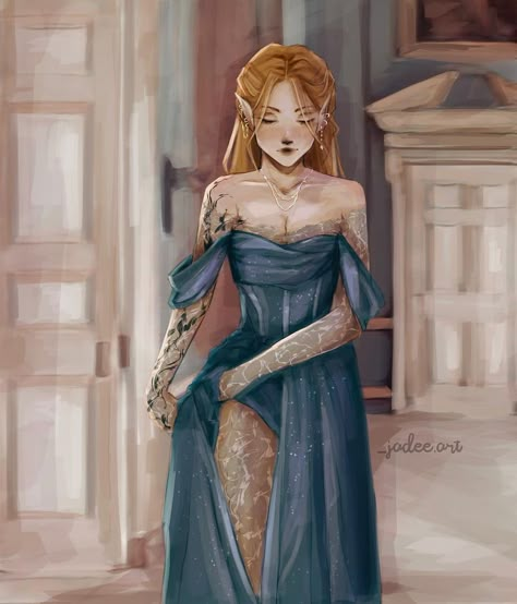 Feyre White Dress Acotar Fanart, Feyre's Outfits, Tamlin Beast Acotar Fanart, Feyre Lilac Dress, Gossamer Dress Feyre, Acotar Dresses Fanart, Night Court Fashion Acomaf, Feyre Inspired Outfit, Feyre High Lord Meeting Dress