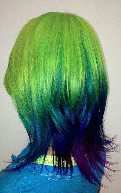 Green And Blue Hair, Green Hair Ombre, Purple And Green Hair, Neon Green Hair, Lumpy Space, Hair Dyed, Dyed Hair Inspiration, Funky Hairstyles, Alternative Hair