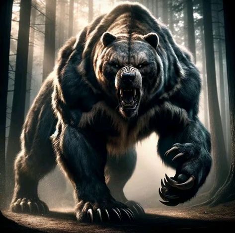 Werebear Art, Animals Hybrid, Beast Monster, Most Dangerous Animals, Animal Hybrids, Animal Tattoo Ideas, Strange Beasts, Man Beast, Bear Artwork