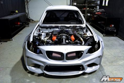 BMW F22 built by MGarage Motorsport with a Twin-Turbo LSX V8 Bmw V8, New Toyota Supra, Bmw Turbo, Bmw F22, Engine Swap, Bmw 7, Bmw M4, Vroom Vroom, Twin Turbo