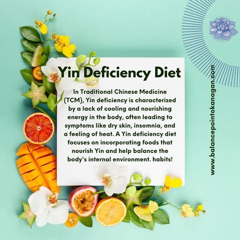 In Traditional Chinese Medicine (TCM), Yin deficiency means a lack of cooling and nourishing energy, causing symptoms like dry skin, insomnia, and feeling of heat! 🌿🍲

#BalancePoint #KelownaWellness #TCM #YinDeficiency #WellnessJourney Yin Deficiency, Tcm Traditional Chinese Medicine, Point Acupuncture, Integrative Medicine, Traditional Chinese Medicine, Chinese Medicine, Acupuncture, Traditional Chinese, Insomnia