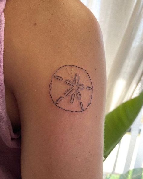 Sand Dollar Tattoo, Utah Tattoo, Dollar Tattoo, Aesthetic Tattoo Ideas, Beachy Tattoos, Seashell Tattoos, Basic Tattoos, Geometric Mandala Tattoo, Lady Bug Tattoo