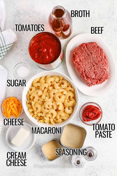 Can Ground Beef, Easy Beefaroni Recipe, Macaroni Tomatoes, Homemade Beefaroni Recipe, Homemade Beefaroni, Beef A Roni, Beefaroni Recipe, Beef Macaroni, Chef Boyardee