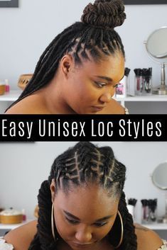 Dread Locks Styles For Ladies, Braided Locs Styles For Women, Dredlocs Style Woman, Easy Loc Styles, Long Loc Styles, Dreads Styles For Women, Dreads Hairstyles, Mens Haircuts Medium, Easy Mens Hairstyles