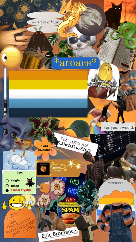 Asexual Art, Aroace Aesthetic, Aroace Art, Lgbtq Art, Collage, Art