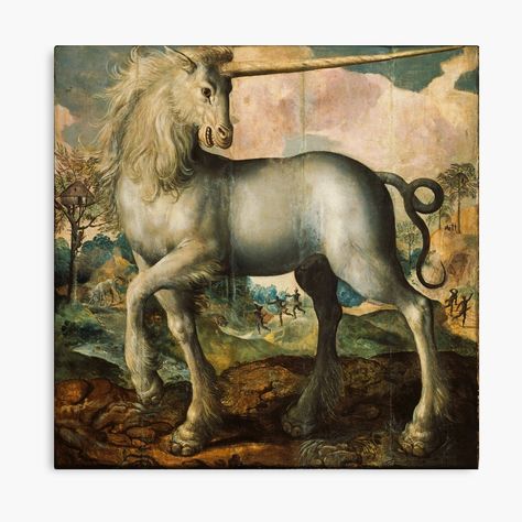 Paul Delaroche, Unicorn Tapestry, Vintage Unicorn, Unicorn Painting, Native American Artwork, Scenic Art, Unicorn Art, Painting Vintage, Cat Wall Art